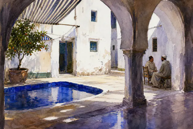 Courtyard, Tangier by GenMoMA Atelier